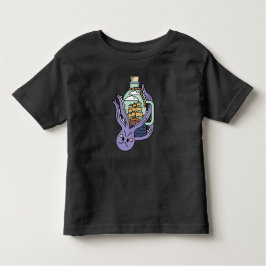 Camiseta De Bebé Barco En Una Botella Con Octopus