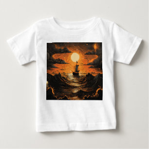 Camiseta De Bebé Barco navegando por la noche