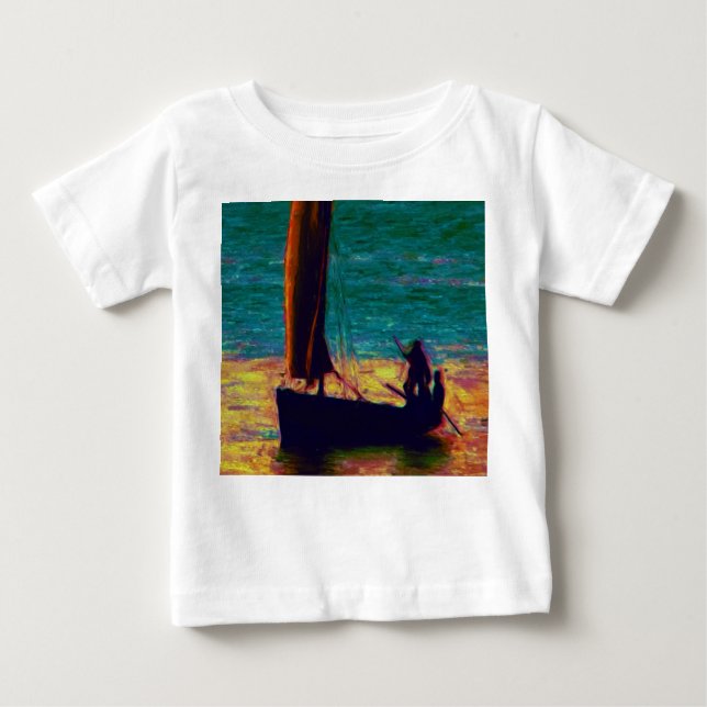 Camiseta De Bebé Barco pacífico baño marino Destino del destino (Anverso)