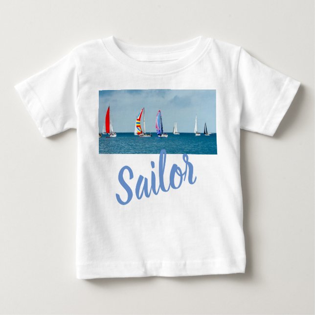 Camiseta De Bebé Barco pacífico baño marino Destino del destino (Anverso)