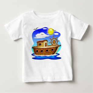 Camiseta De Bebé Barco Pesquero Dibujo Animado 