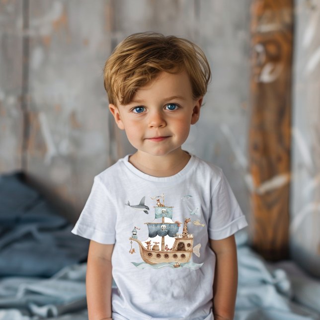 Camiseta De Bebé Barco pirata con Fiesta de niños animales (Subido por el creador)