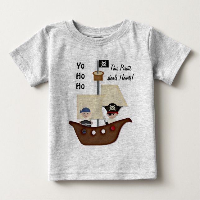 Camiseta De Bebé Barco pirata Tesoro Bebé (Anverso)