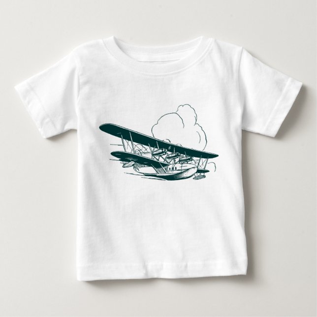 Camiseta De Bebé Barco volador vintage (Anverso)