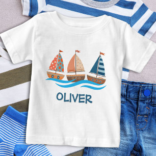 Camiseta De Bebé Barcos de vela náuticos lindos