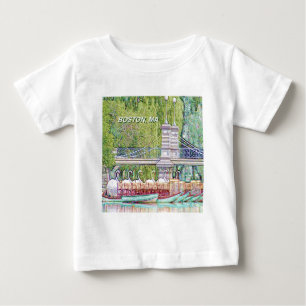 Camiseta De Bebé Barcos del cisne de Boston en filtro del lápiz y
