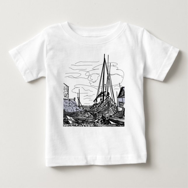 Camiseta De Bebé barcos en el mar (Anverso)