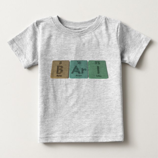Camiseta De Bebé Bari como yodo del argón del boro (Anverso)