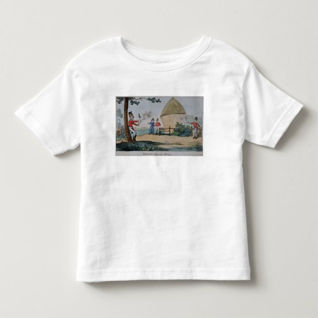 Camiseta De Bebé Barney que lucha un duelo (Anverso)