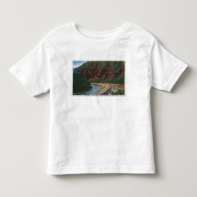 Camiseta De Bebé Barranco rojo, Colorado (Anverso)
