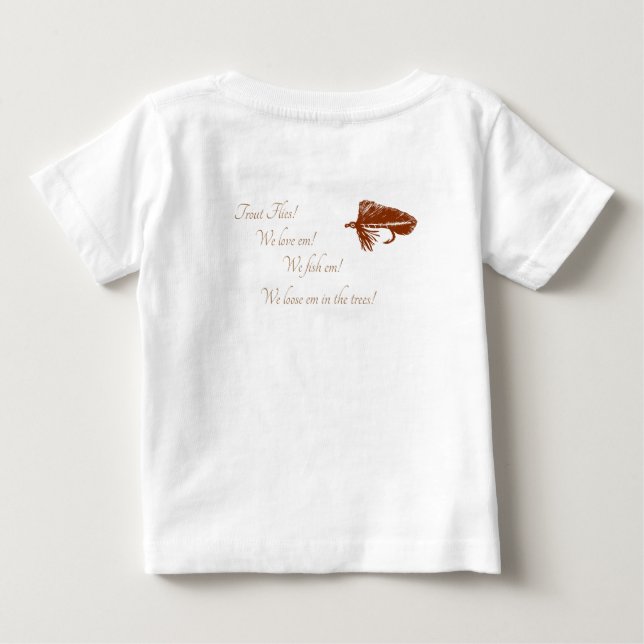 Camiseta De Bebé Barrido de Matuka, pesca con mosca, arte de amarre (Reverso)
