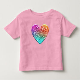 Camiseta De Bebé Barriga aguda de purpurina de arco iris