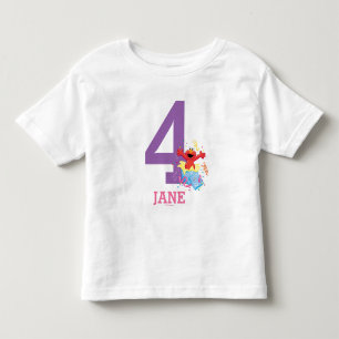 Camiseta De Bebé Barrio Sésamo   4 cumpleaños del Chica Elmo