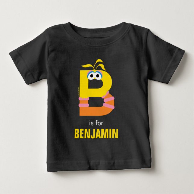 Camiseta De Bebé Barrio Sésamo | B es para Big Bird (Anverso)