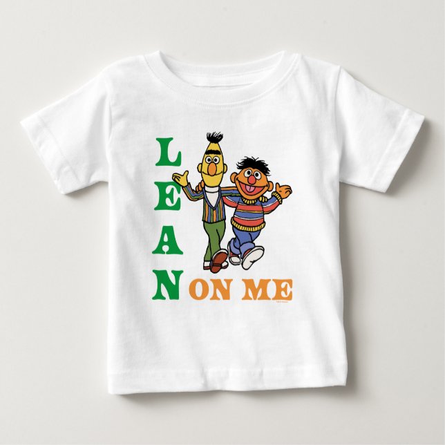Camiseta De Bebé Barrio Sésamo | Bert y Ernie Lean sobre mí (Anverso)