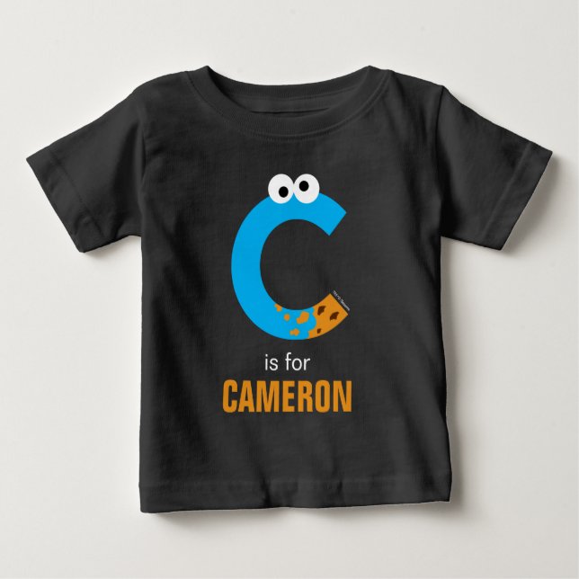 Camiseta De Bebé Barrio Sésamo | C es para Cookie Monster (Anverso)