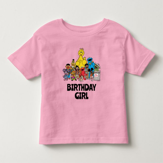 Camiseta De Bebé Barrio Sésamo | Chica de cumpleaños de Sesame Pals (Anverso)