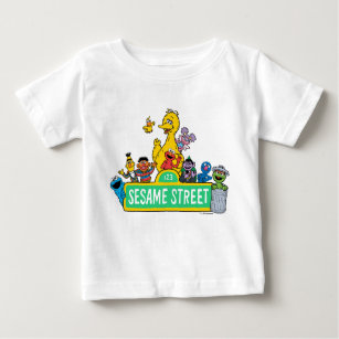 Camiseta De Bebé Barrio Sésamo   Color completo con placas