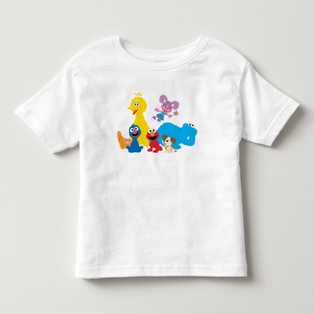 Camiseta De Bebé Barrio Sésamo | Coloridas Plaza Sésamo (Anverso)