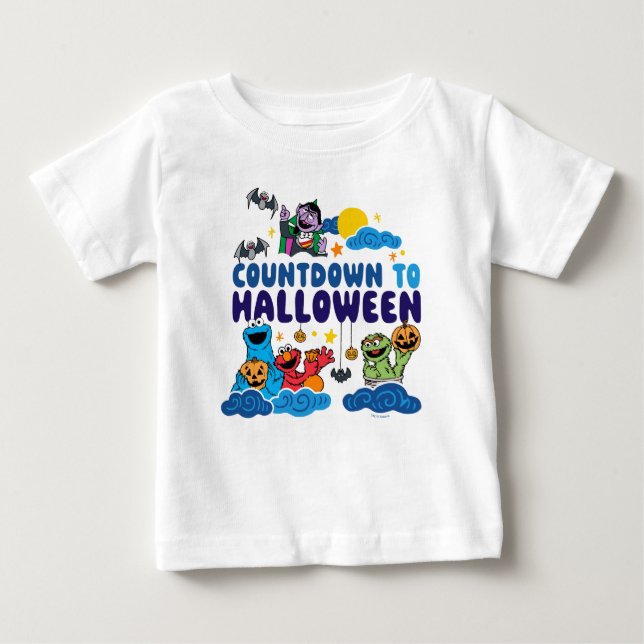 Camiseta De Bebé Barrio Sésamo | Cuenta regresiva para Halloween (Anverso)