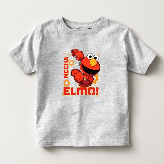 Camiseta De Bebé Barrio Sésamo | Diseño Elmo de los Edificios Mecha (Anverso)