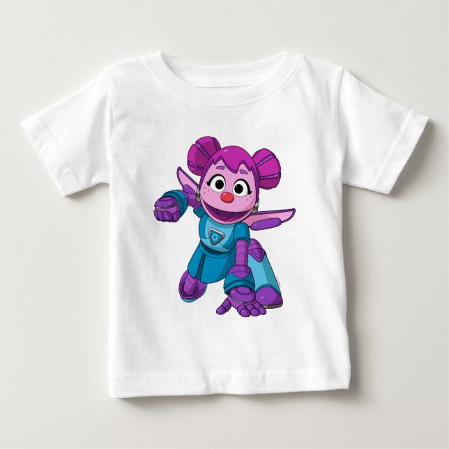Camiseta De Bebé Barrio Sésamo | Edificios Mecha Abby En Acción (Anverso)
