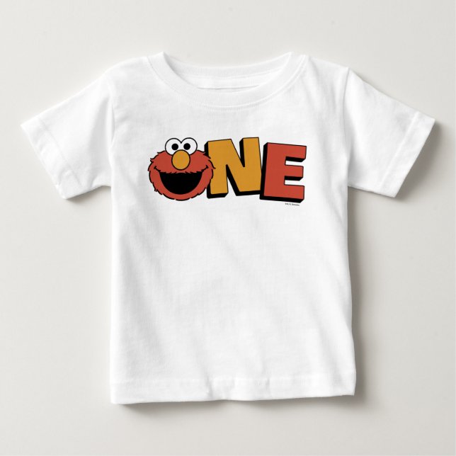 Camiseta De Bebé Barrio Sésamo | Elmo 1º cumpleaños (Anverso)