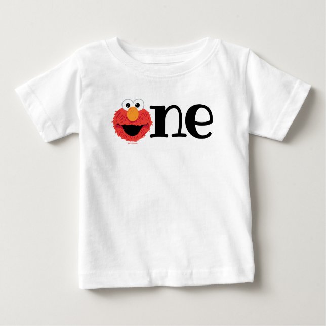 Camiseta De Bebé Barrio Sésamo | Elmo 1er cumpleaños Chalkboard Bab (Anverso)