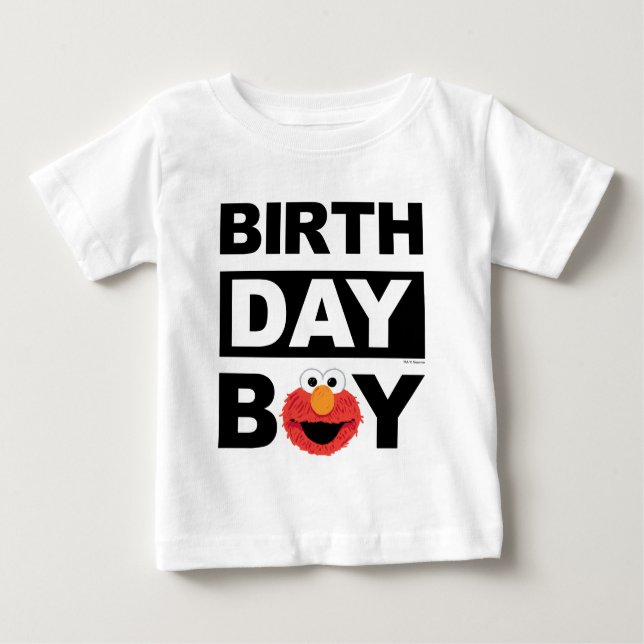 Camiseta De Bebé Barrio Sésamo | Elmo Birthday Boy (Anverso)