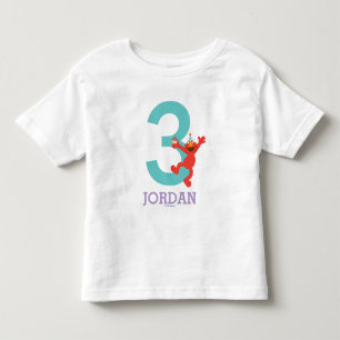 Camiseta De Bebé Barrio Sésamo Elmo - Confetti Tercer cumpleaños
