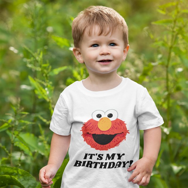Camiseta De Bebé Barrio Sésamo | Elmo es mi cumpleaños (Subido por el creador)