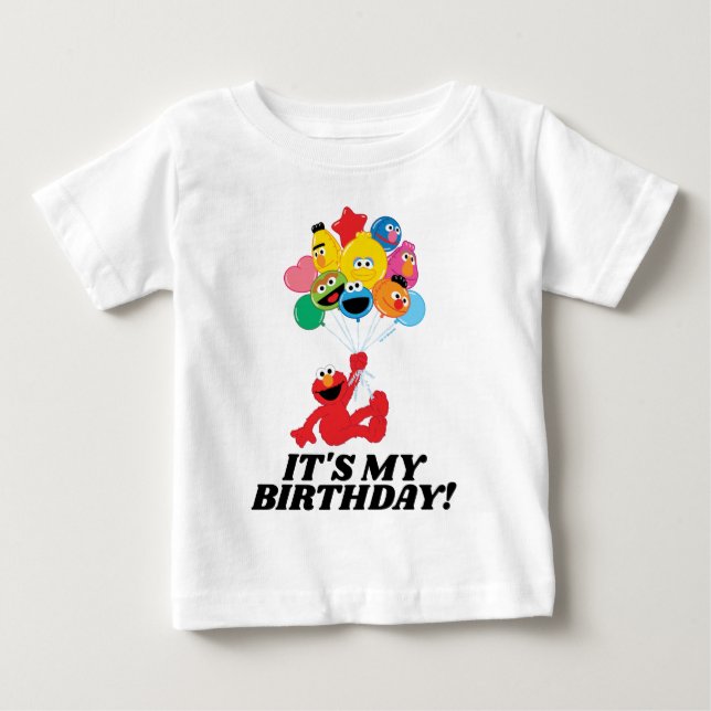Camiseta De Bebé Barrio Sésamo | Elmo & Pals - Es mi cumpleaños (Anverso)