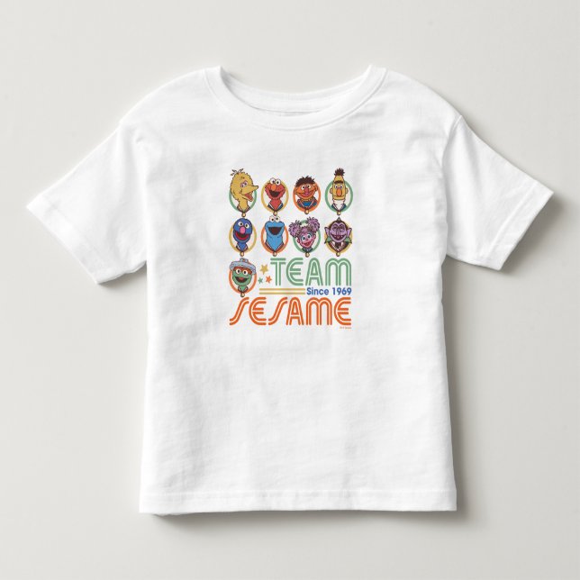 Camiseta De Bebé Barrio Sésamo | Equipo Sesame desde 1969 (Anverso)