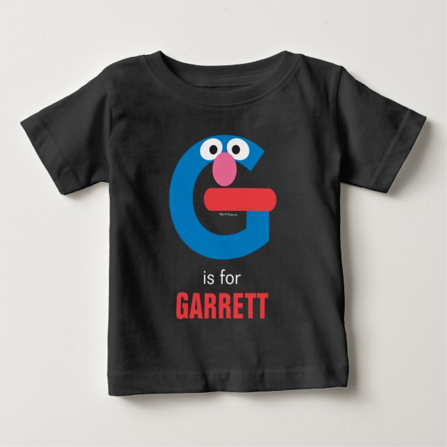 Camiseta De Bebé Barrio Sésamo | G es para Grover (Anverso)
