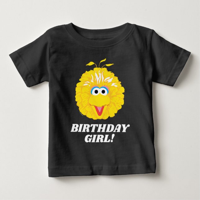 Camiseta De Bebé Barrio Sésamo | Gran Chica de cumpleaños para aves (Anverso)