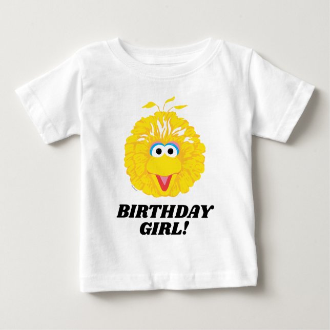 Camiseta De Bebé Barrio Sésamo | Gran Chica de cumpleaños para aves (Anverso)