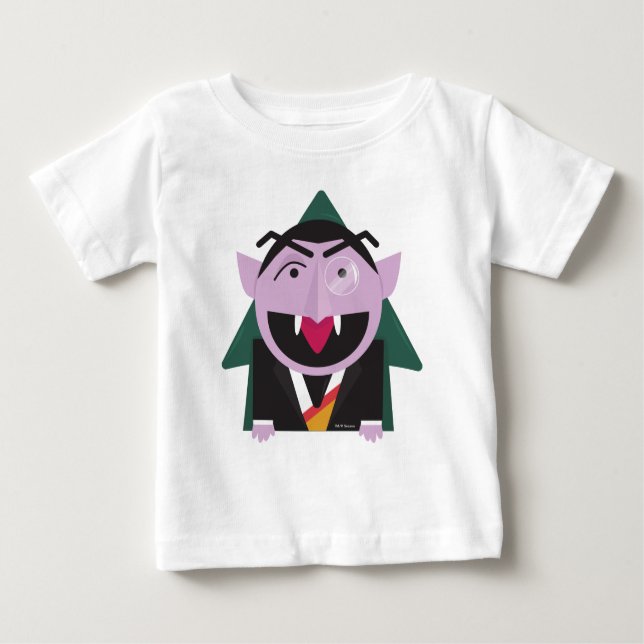 Camiseta De Bebé Barrio Sésamo | Ilustracion Count von Count (Anverso)