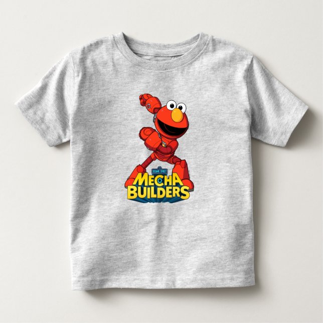 Camiseta De Bebé Barrio Sésamo | Mecha Builders Elmo (Anverso)