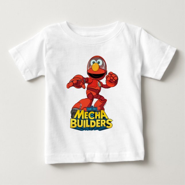 Camiseta De Bebé Barrio Sésamo | Mecha Construye Elmo En Acción (Anverso)