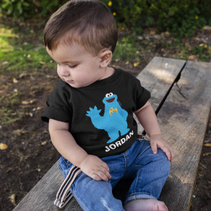Camiseta De Bebé Barrio Sésamo   Monstruo de cookie personalizado