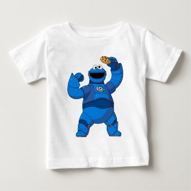 Camiseta De Bebé Barrio Sésamo | Monstruo de cookies de Mecha (Anverso)