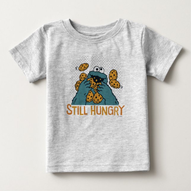 Camiseta De Bebé Barrio Sésamo | Monstruo de la cookie - todavía ha (Anverso)