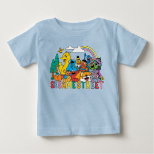 Camiseta De Bebé Barrio Sésamo   Ola arcoiris