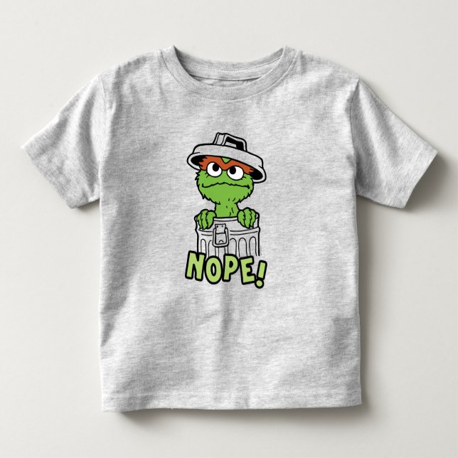 Camiseta De Bebé Barrio Sésamo | Oscar al Grouch Nope! (Anverso)