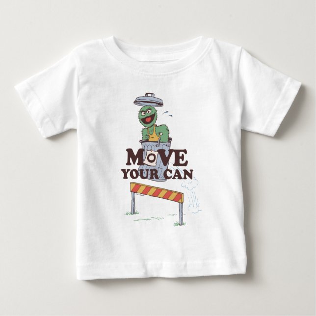 Camiseta De Bebé Barrio Sésamo | Oscar al grupo: Muévete tu lata (Anverso)