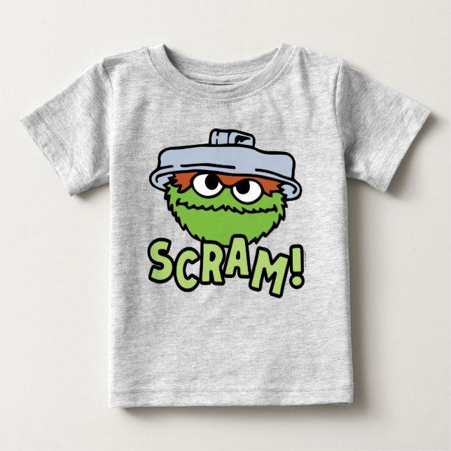Camiseta De Bebé Barrio Sésamo | Oscar el Grouch Scram! (Anverso)
