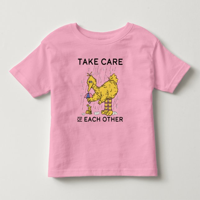 Camiseta De Bebé Barrio Sésamo | Pájaros grandes se cuidan mutuamen (Anverso)