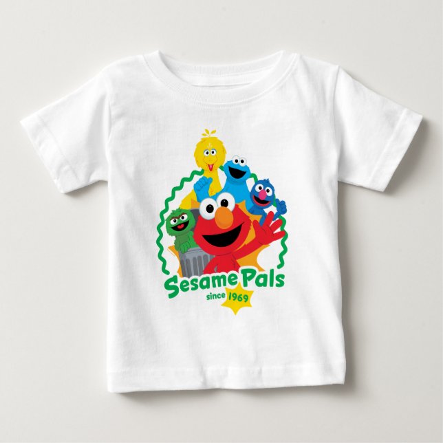 Camiseta De Bebé Barrio Sésamo | Pilas Sesame Desde 1969 (Anverso)
