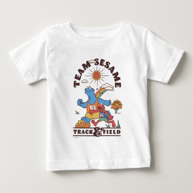 Camiseta De Bebé Barrio Sésamo | Pista de Sésamo de equipo (Anverso)