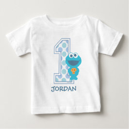 Camiseta De Bebé Barrio Sésamo | Primer cumpleaños de Cookie Monste